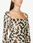 Rachel Gilbert Teddi Gown Brown 3/AU12 by Rachel Gilbert available for hire in Hampton East, VIC