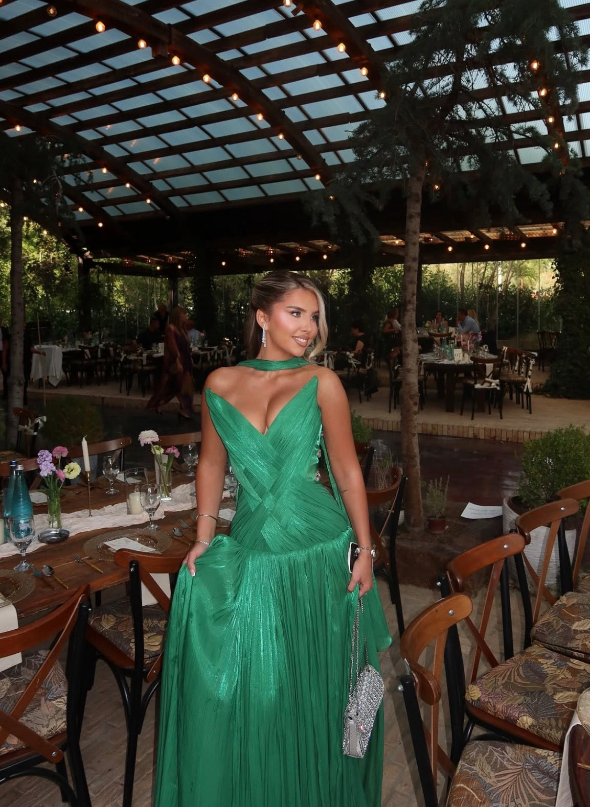 Aurelia gown in Green by OXA Couture available for hire in Gold Coast, QLD