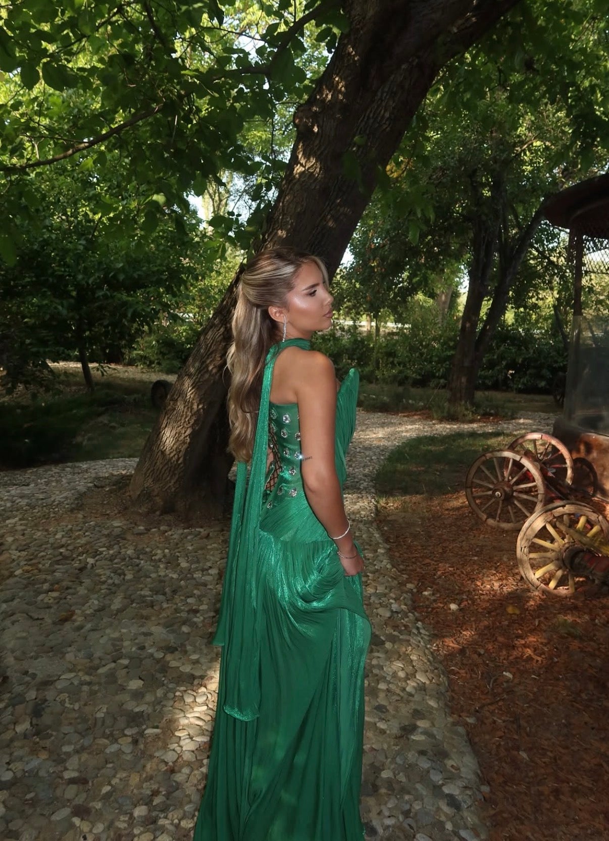 Aurelia gown in Green by OXA Couture available for hire in Gold Coast, QLD
