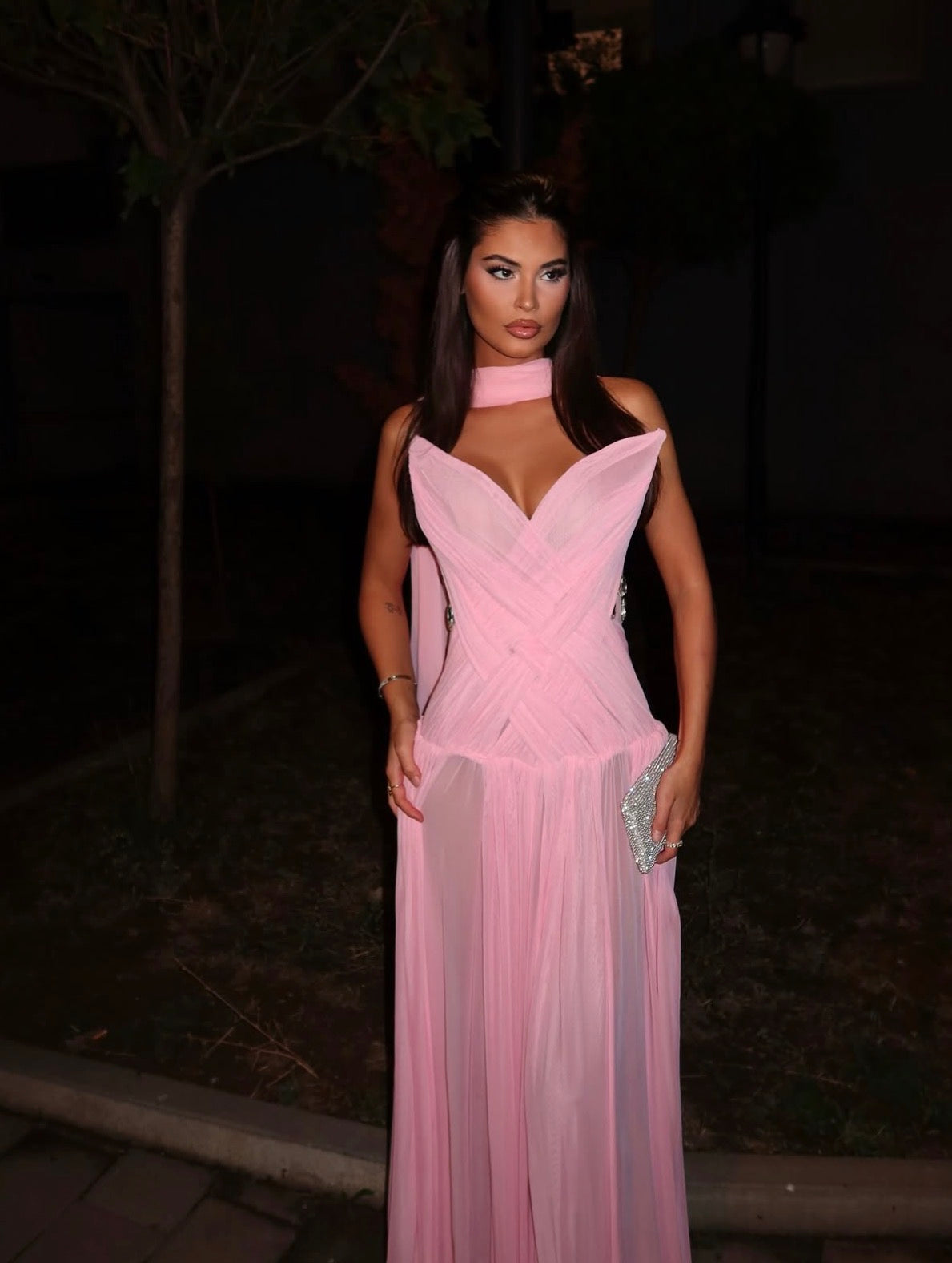 Aurelia gown in Pink by OXA Couture available for hire in Gold Coast, QLD