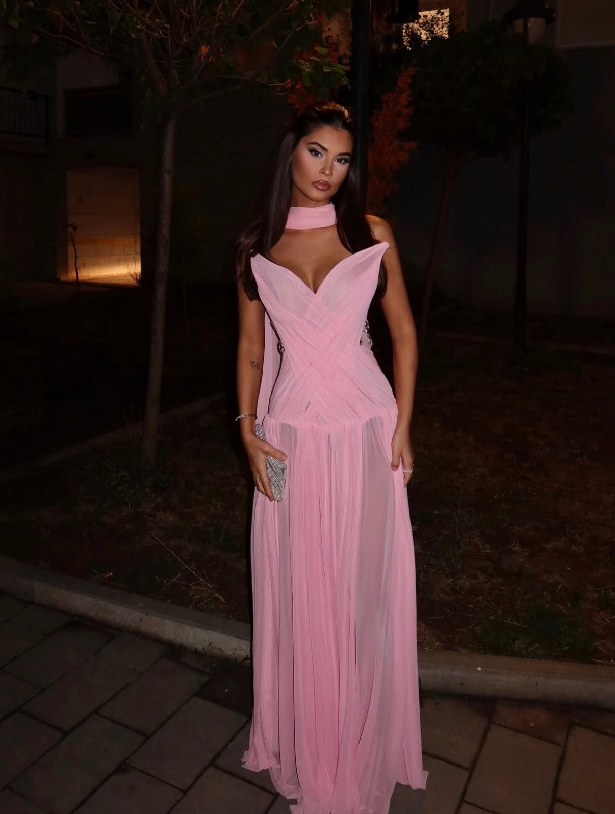 Aurelia gown in Pink by OXA Couture available for hire in Gold Coast, QLD