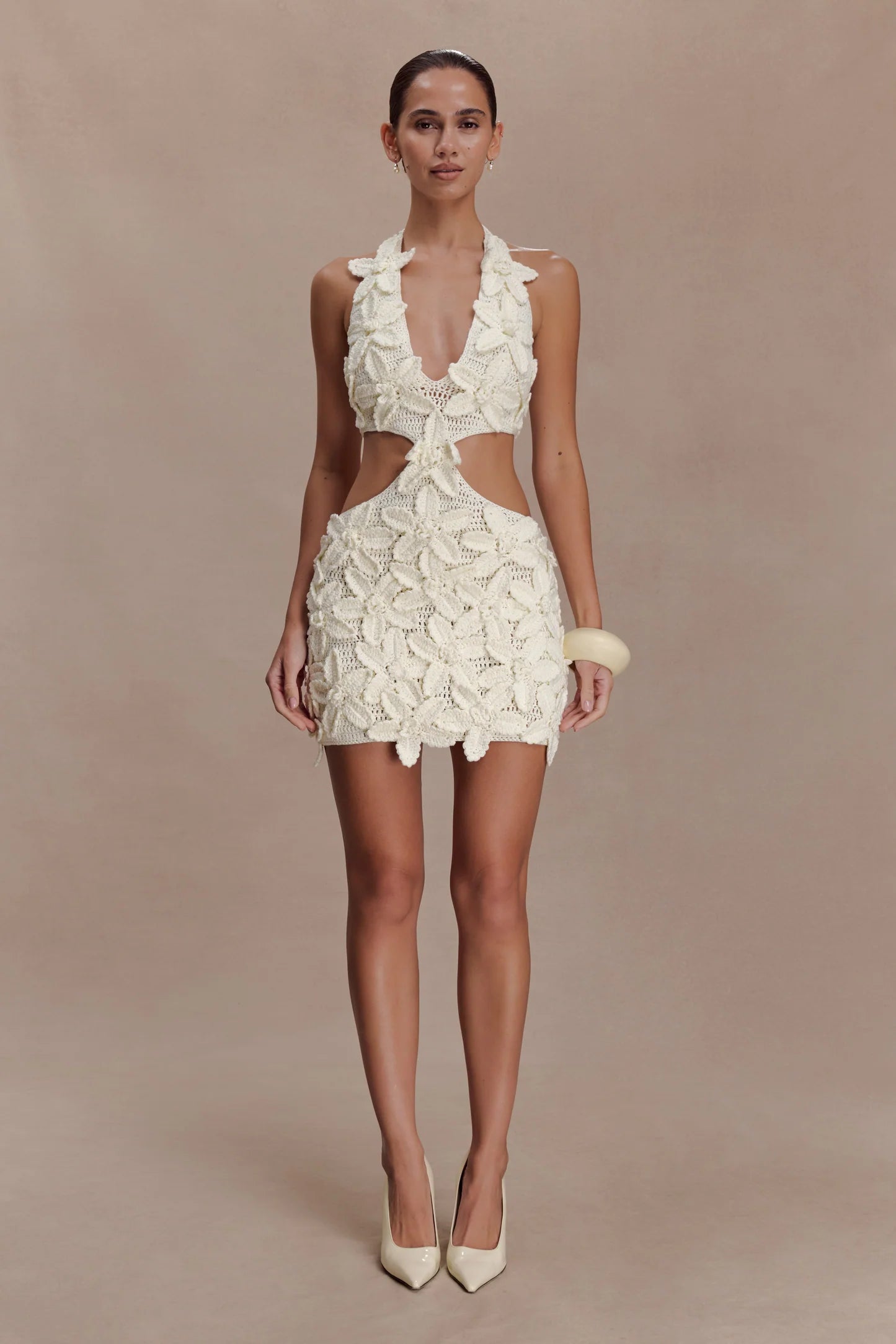 Jaylene Crochet Dress by Meshki available for hire in Bondi, NSW