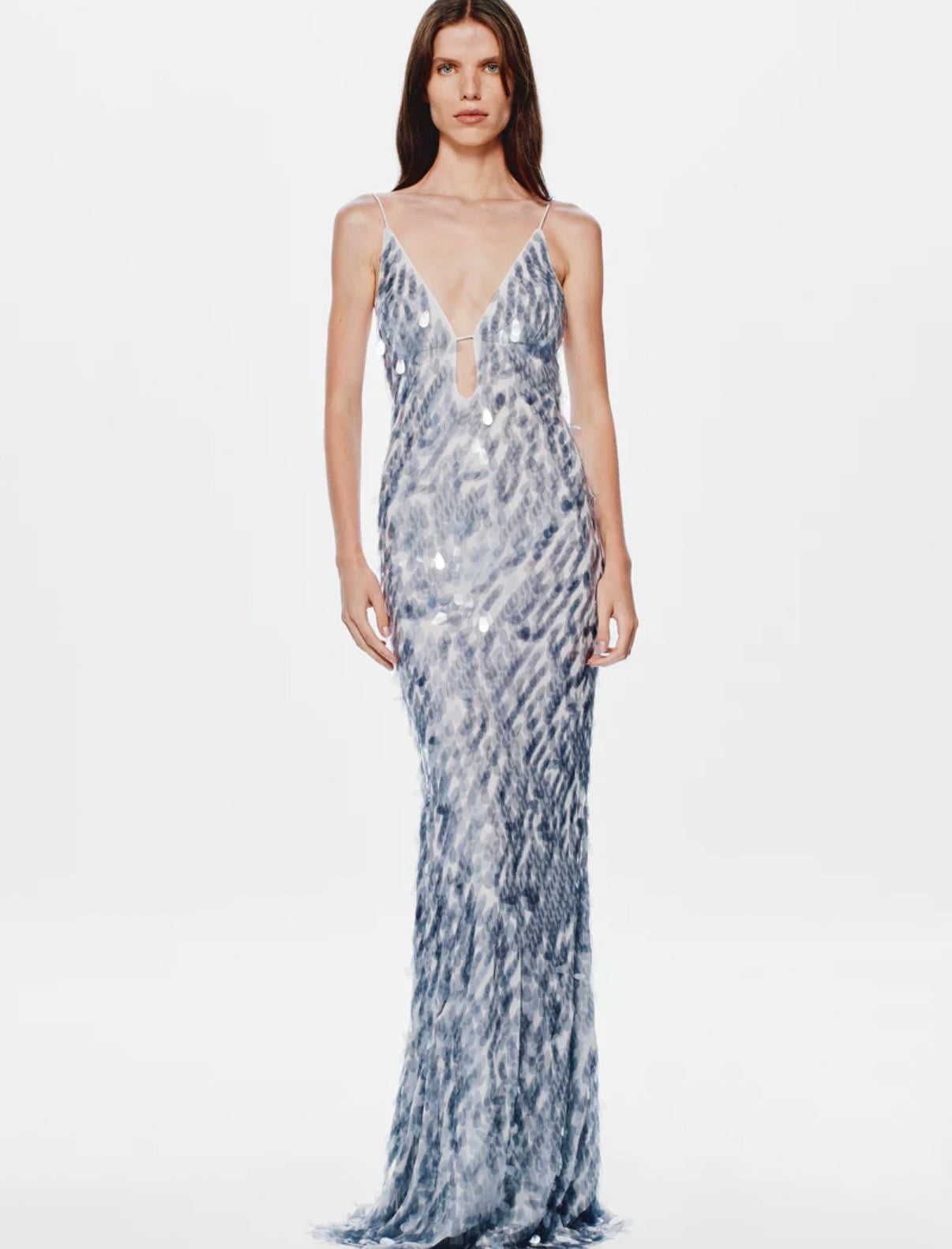 The sapphire sequin maxi dress by Misha available for hire in Mermaid Beach, QLD