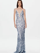 The sapphire sequin maxi dress by Misha available for hire in Mermaid Beach, QLD