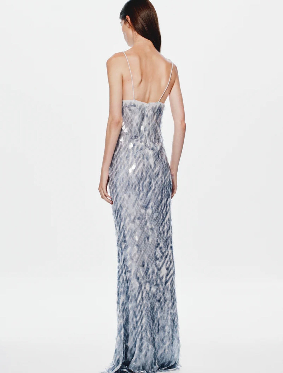The sapphire sequin maxi dress by Misha available for hire in Mermaid Beach, QLD