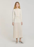 Sandro White Pearl edge Set dress with cardigan by Sandro available for hire in Australia