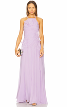 Leo Lin Amya Petal Gown Lilac AU 14 by Leo Lin available for hire in Cairns, QLD