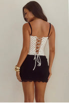 Valerie bustier top and lace skirt set  by Runaway the label  available for hire in Tanilba bay , NSW