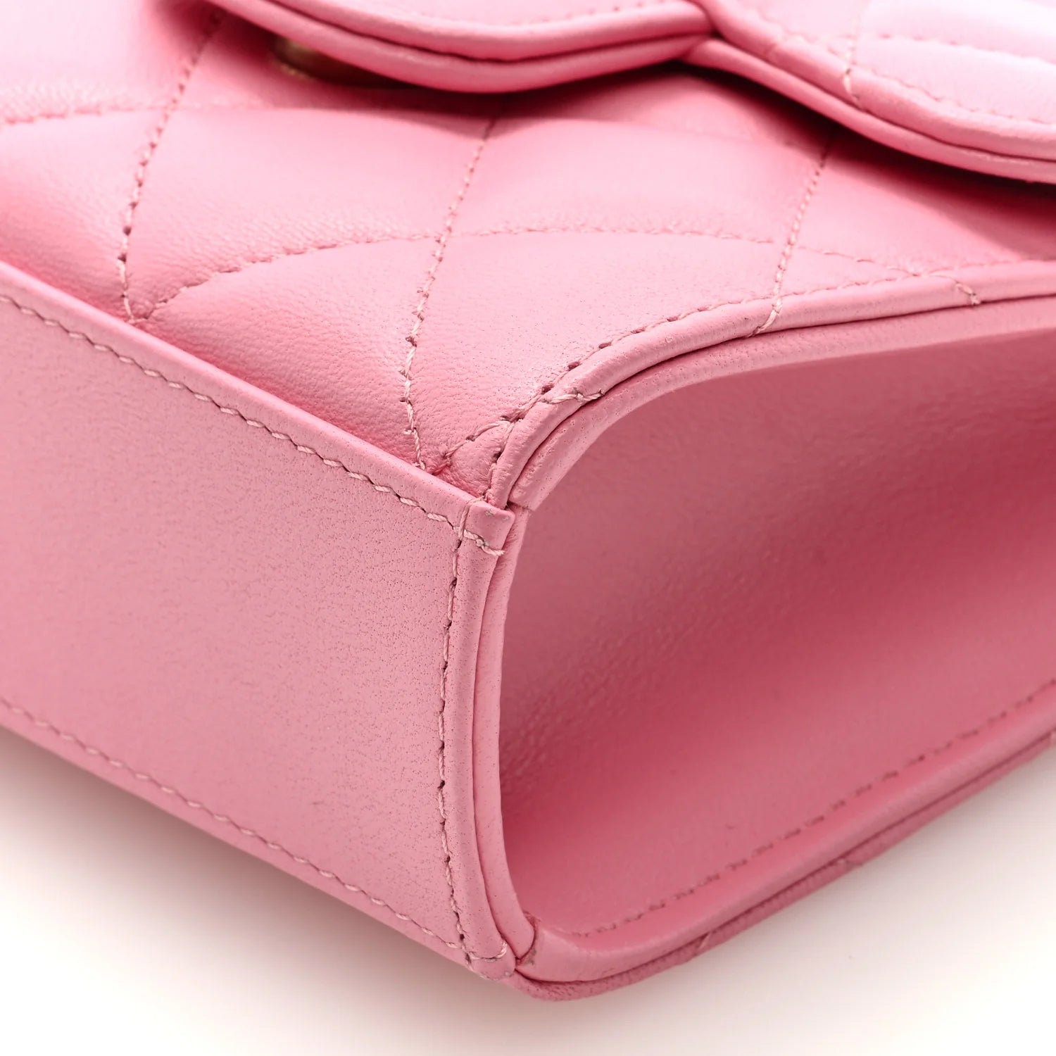 Lambskin Quilted Top Handle Clutch With Chain Pink by Chanel available for hire in Sydney, NSW