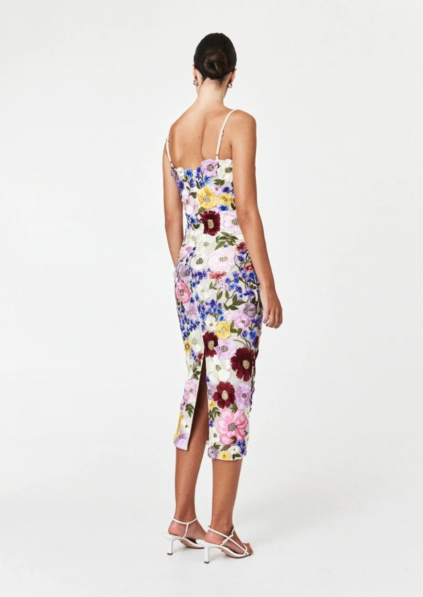 Rachel Gilbert Nya Dress Floral Size 3/AU12 by Rachel Gilbert available for hire in Hampton East, VIC