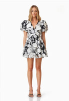 Elliatt Selene Floral Mini Dress Black Size M by Elliatt available for hire in Hampton East, VIC