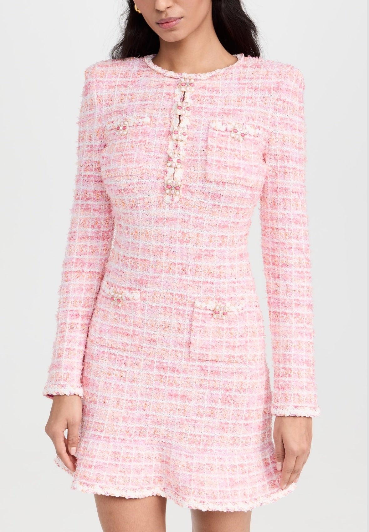 Pink Check Knit Mini Dress by Self Portrait available for hire in Sydney cbd , NSW 