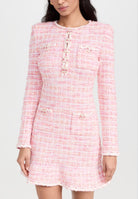Pink Check Knit Mini Dress by Self Portrait available for hire in Sydney cbd , NSW 