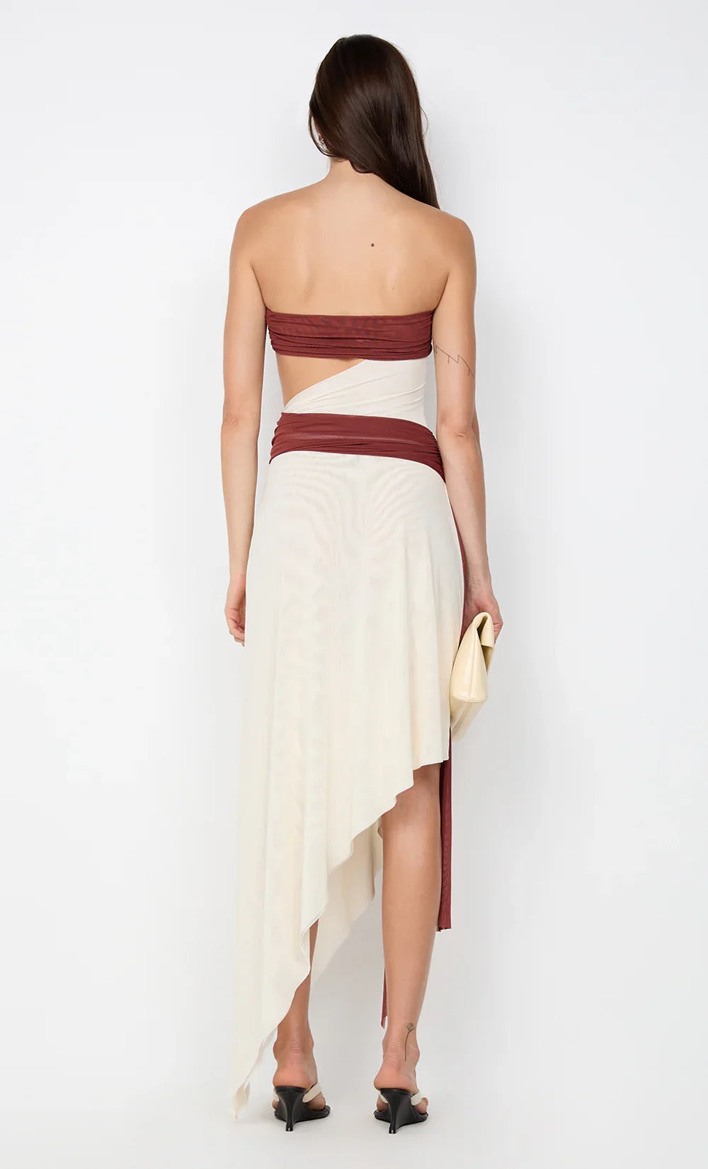 Ayla Strapless in Rust/Buttercream by Bec & Bridge available for hire in Gold Coast, QLD