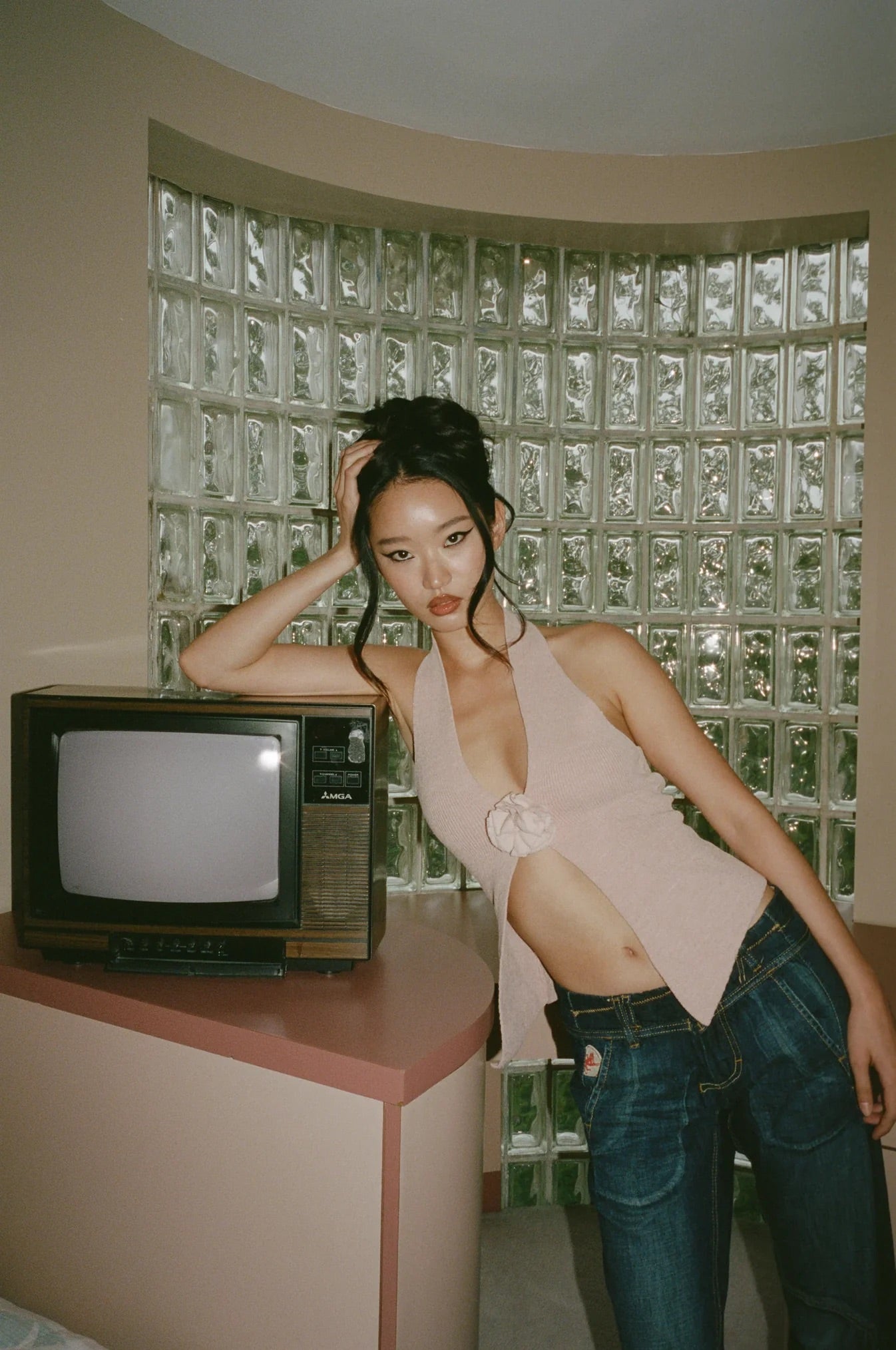 Rose Top in Baby Pink by WithJean available for hire in Gold Coast, QLD