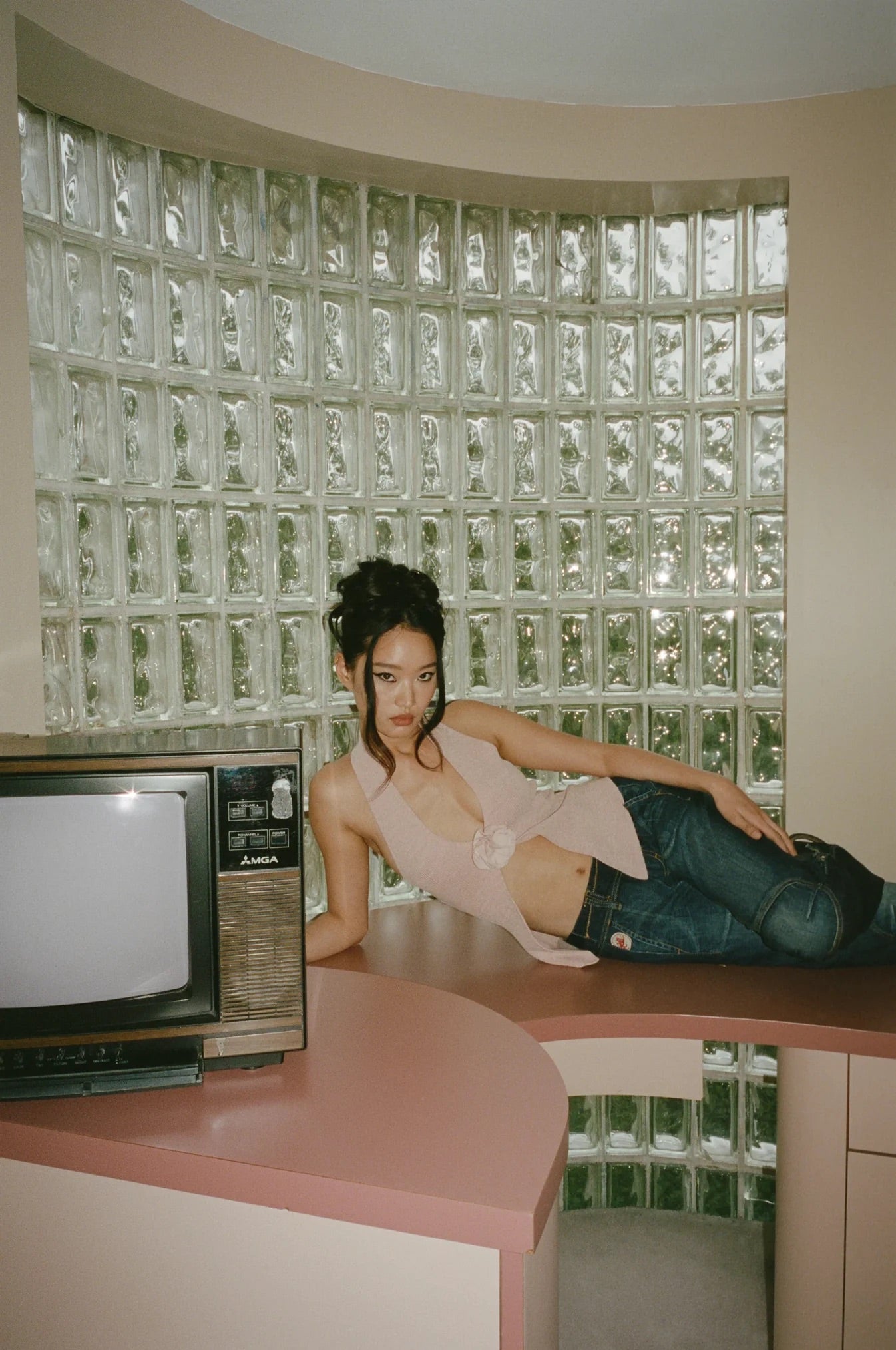 Rose Top in Baby Pink by WithJean available for hire in Gold Coast, QLD