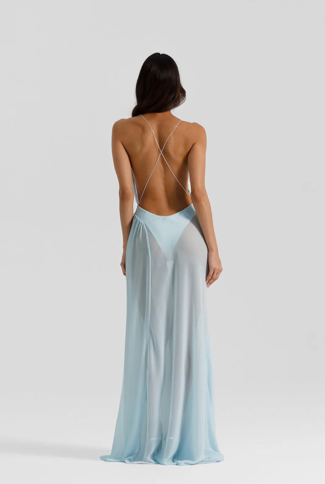 Agnes Maxi in Blue by Natalie Rolt available for hire in Gold Coast, QLD