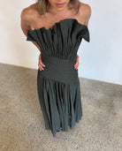 Aquiline Gown in Hunter Green by Aje available for hire in Gold Coast, QLD