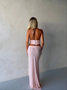 Bronte Top + Allira Maxi Skirt in Baby Pink by Natalie Rolt available for hire in Gold Coast, QLD