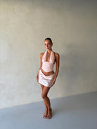 Bronte Top + Evelyn Mini In Baby Pink by Natalie Rolt available for hire in Gold Coast, QLD