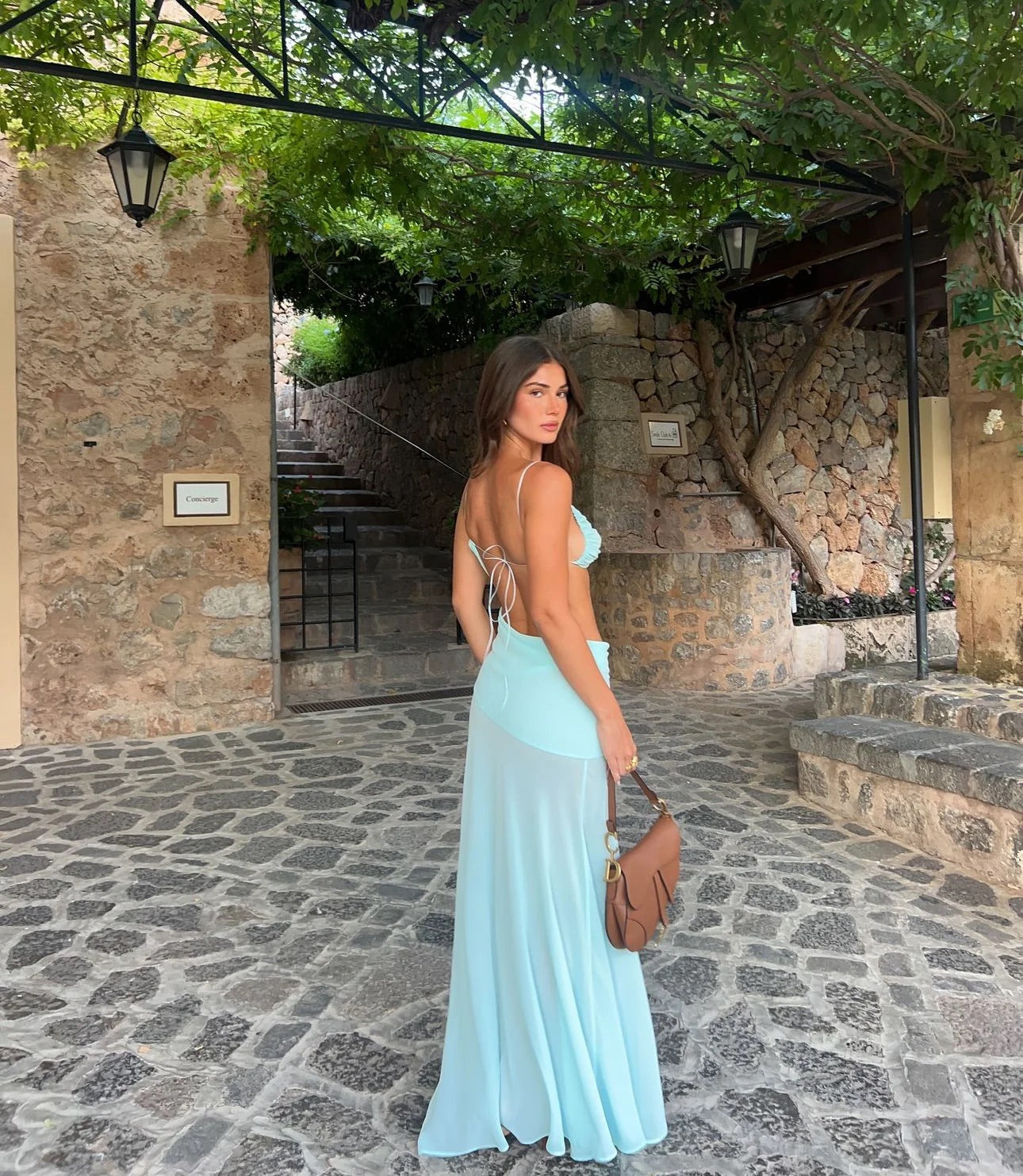 Dhalia Dress in Blue by Natalie Rolt available for hire in Gold Coast, QLD