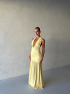 Dakota Maxi in Baby Yellow by Deconduarte available for hire in Gold Coast, QLD