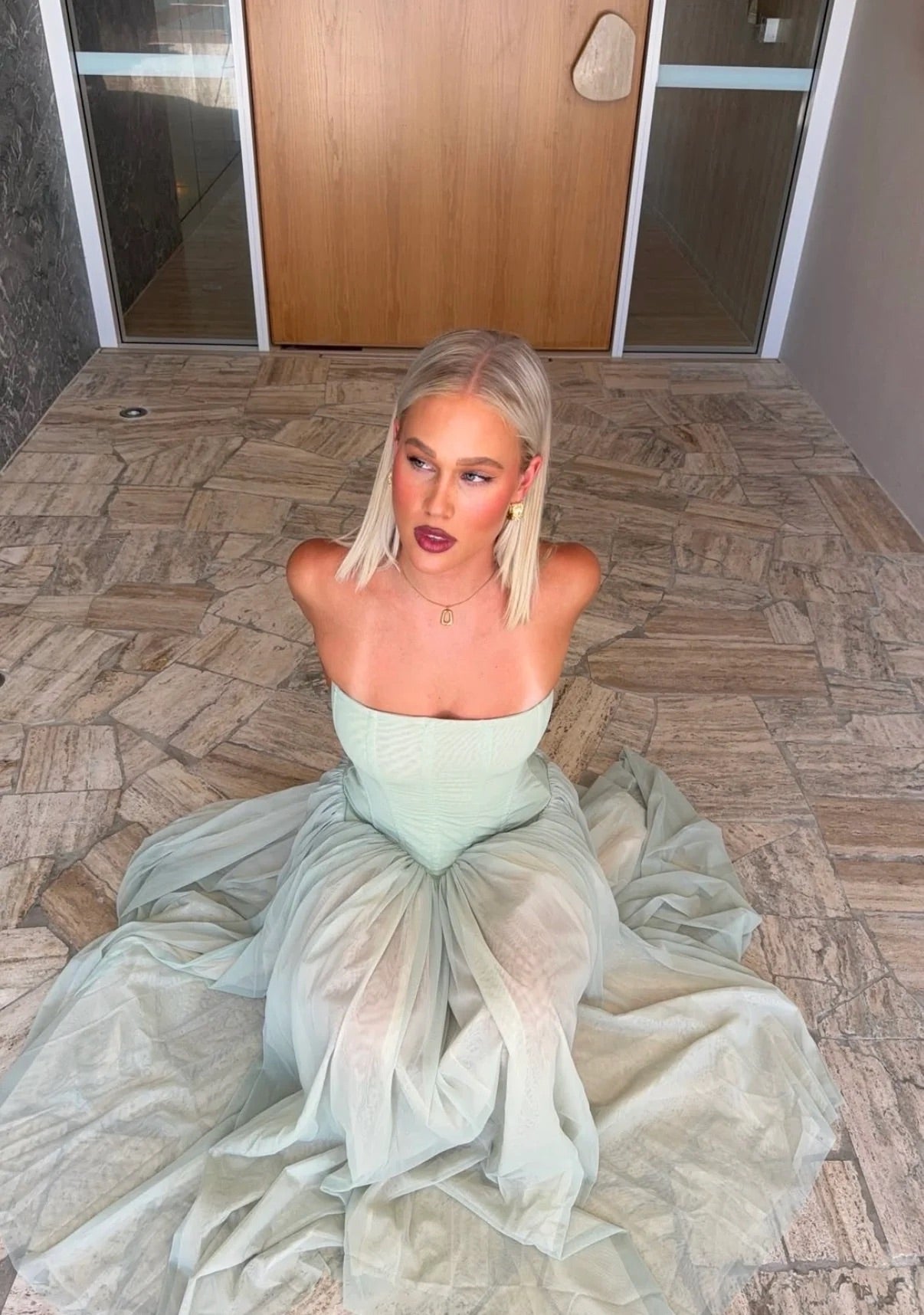 Magic Muse Maxi Dress in Green by White Fox available for hire in Gold Coast, QLD