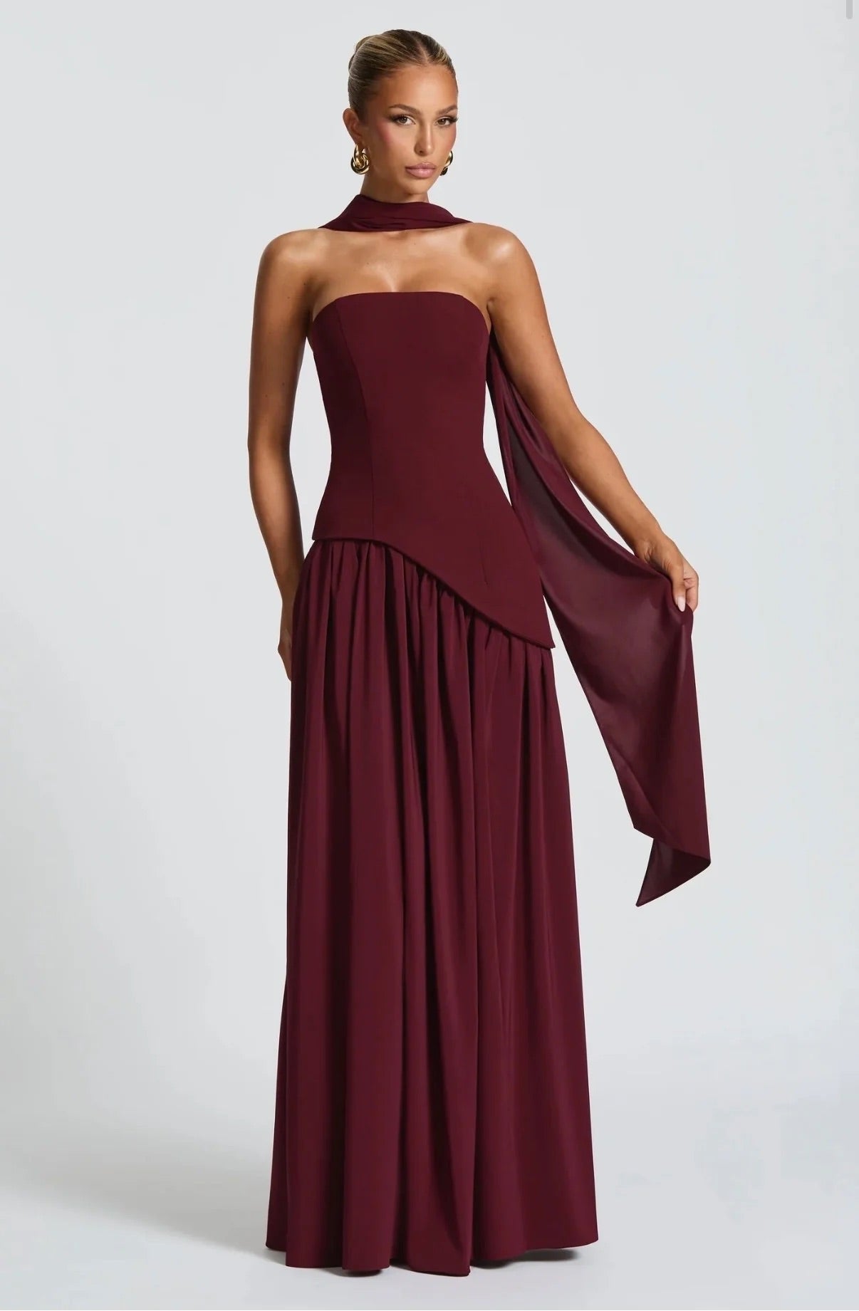 BABYBOO MALIYAH MAXI DRESS CHERRY LACQUER  by Babyboo available for hire in Ivanhoe, VIC