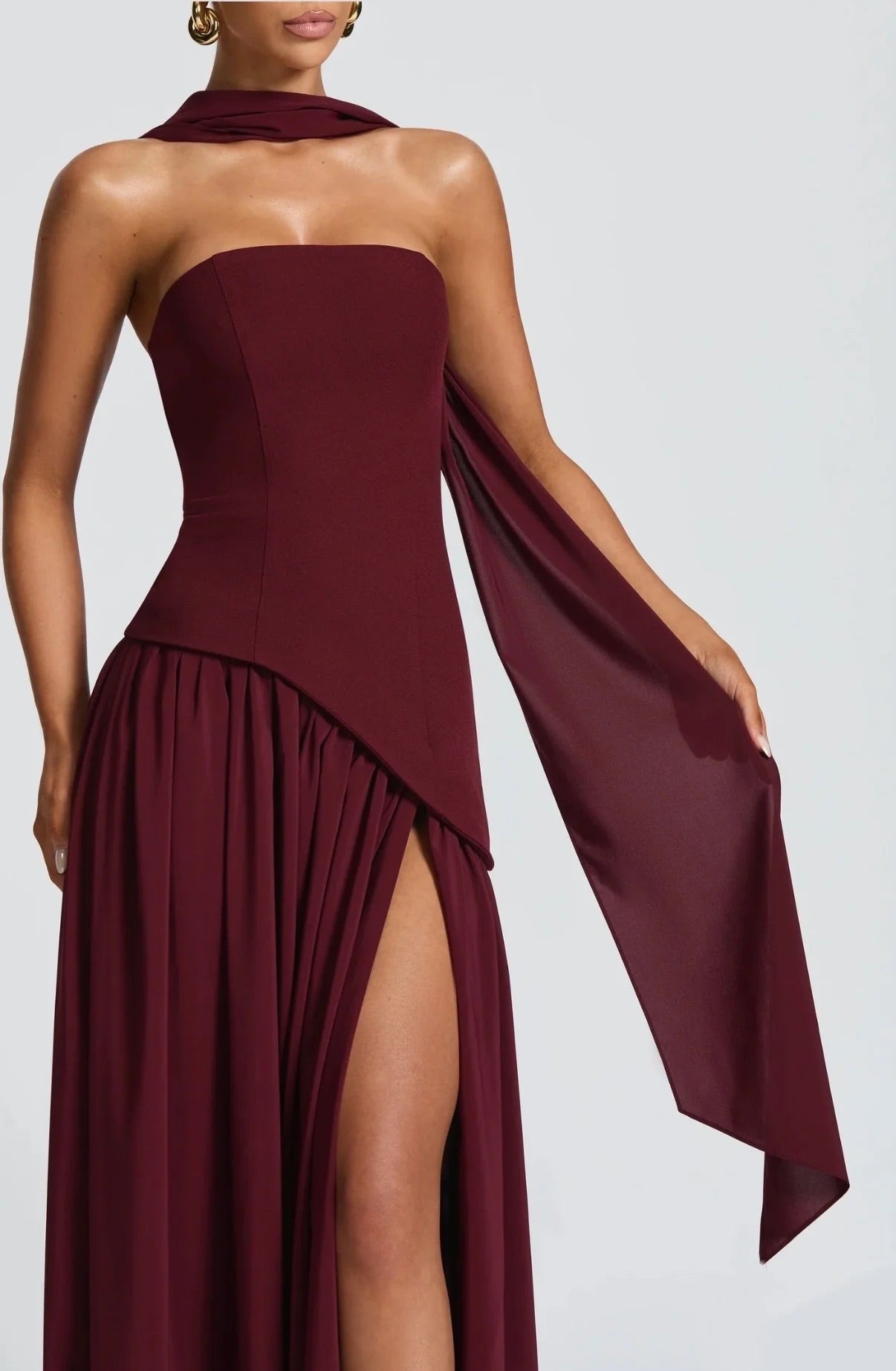 BABYBOO MALIYAH MAXI DRESS CHERRY LACQUER  by Babyboo available for hire in Ivanhoe, VIC