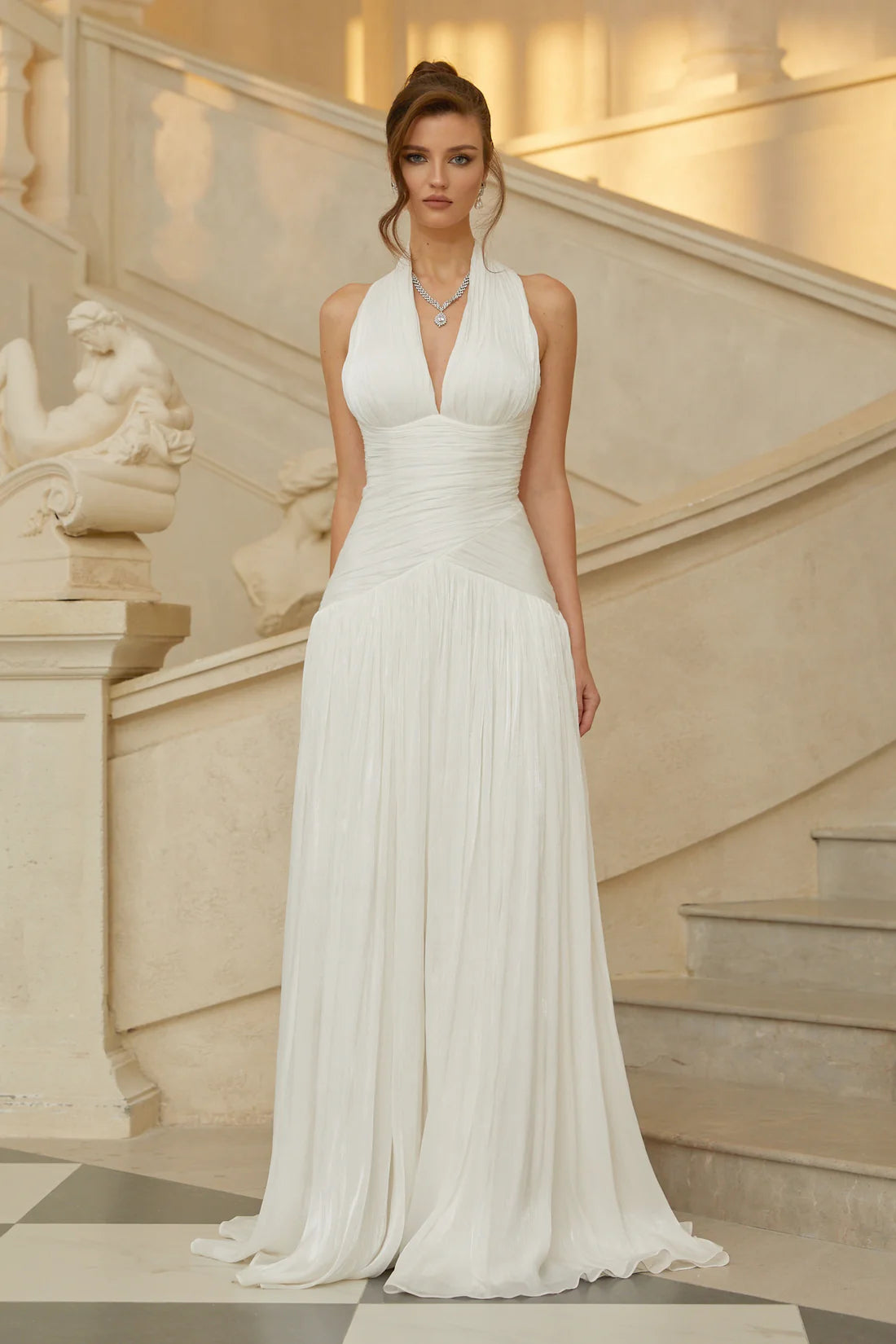 Liri gown in White  by Liridona available for hire in Sydney, NSW