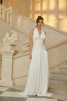 Liri gown in White  by Liridona available for hire in Sydney, NSW