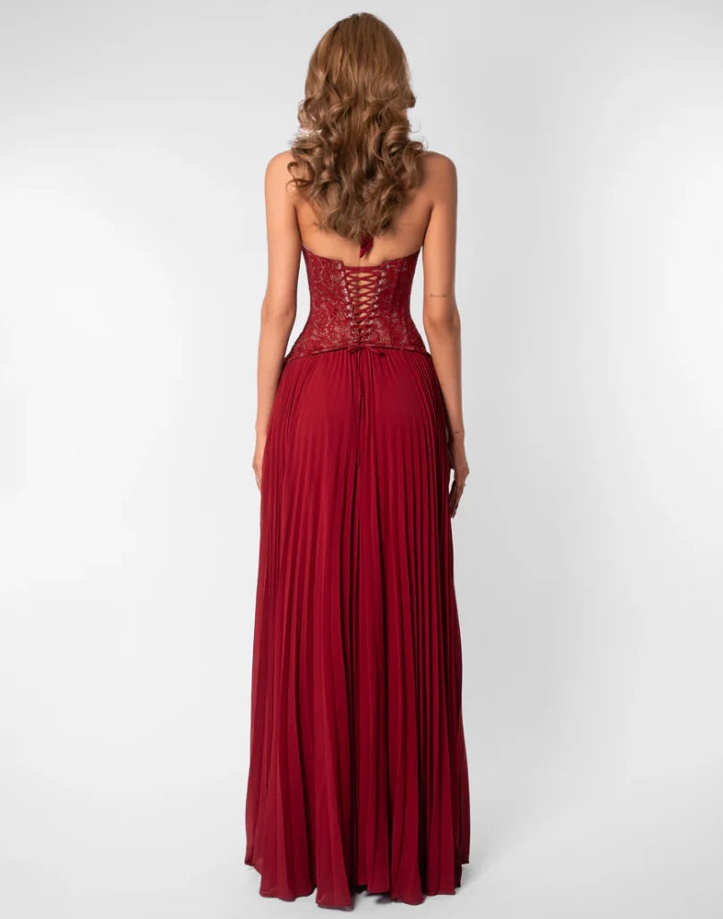 Gaia Dress u=in Red by Fenity available for hire in Gold Coast, QLD