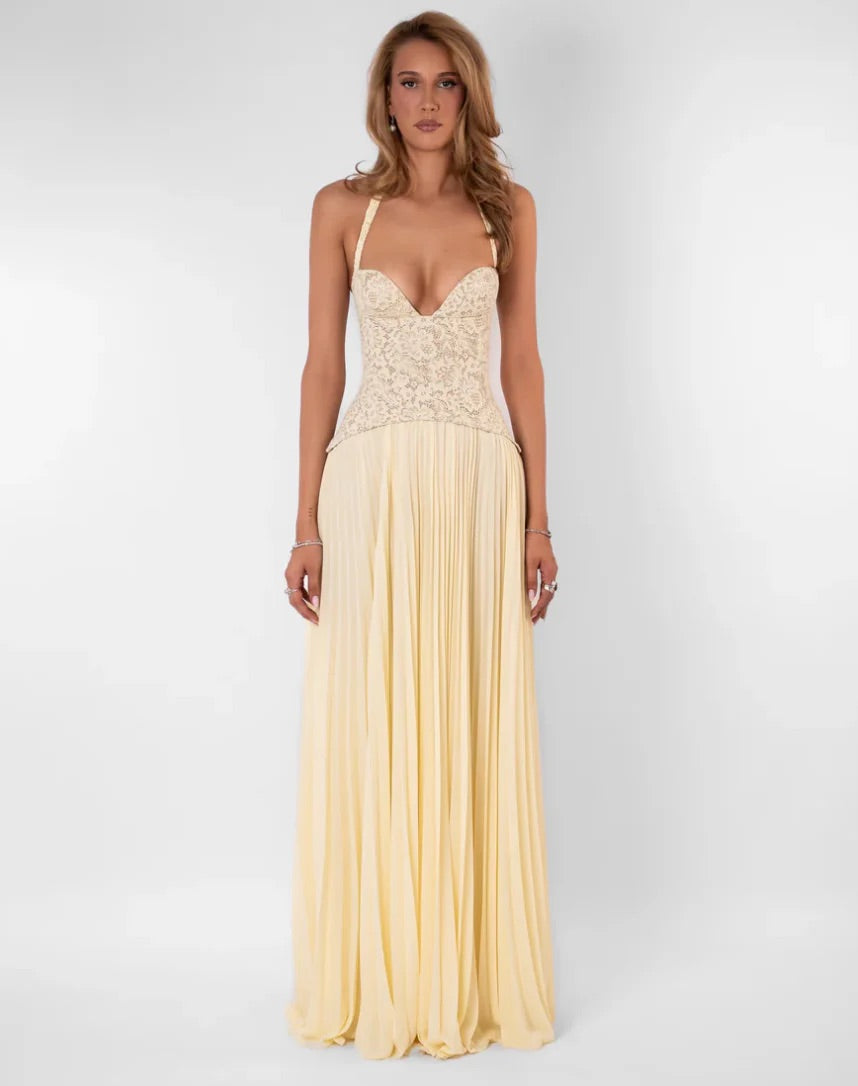 Gaia Dress in Butter by Fenity available for hire in Gold Coast, QLD