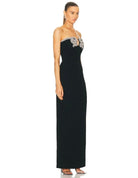 Rachel Gilbert Lukas Gown Black Silver Size 2/AU10 by Rachel Gilbert available for hire in Hampton East, VIC