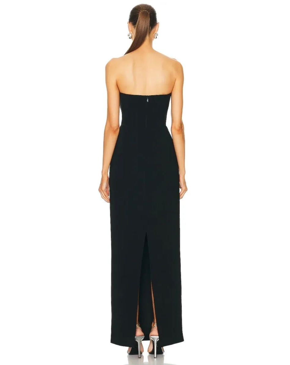 Rachel Gilbert Lukas Gown Black Silver Size 2/AU10 by Rachel Gilbert available for hire in Hampton East, VIC