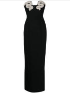 Rachel Gilbert Lukas Gown Black Silver Size 2/AU10 by Rachel Gilbert available for hire in Hampton East, VIC
