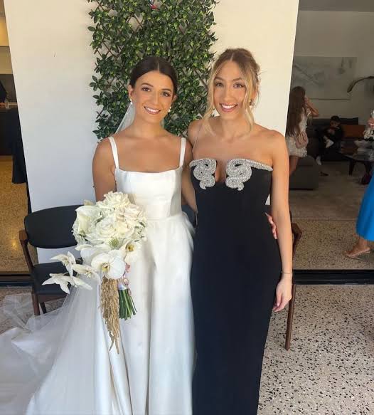 Rachel Gilbert Lukas Gown Black Silver Size 2/AU10 by Rachel Gilbert available for hire in Hampton East, VIC