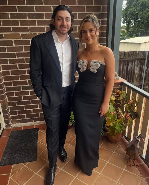 Rachel Gilbert Lukas Gown Black Silver Size 2/AU10 by Rachel Gilbert available for hire in Hampton East, VIC