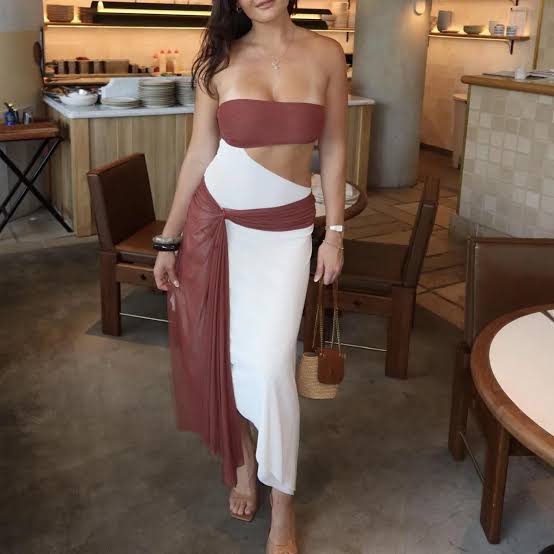 Ayla Strapless Dress by Bec & Bridge available for hire in Oakleigh East
