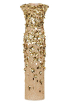 Hugo Gown Gold 3/AU12 by Rachel Gilbert available for hire in Hampton East, VIC
