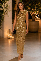 Hugo Gown Gold 3/AU12 by Rachel Gilbert available for hire in Hampton East, VIC