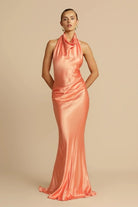 ARCINA ORI GAIA DRESS PAPAYA SIZE M (10 AU) by Arcina Ori available for hire in Ivanhoe, VIC