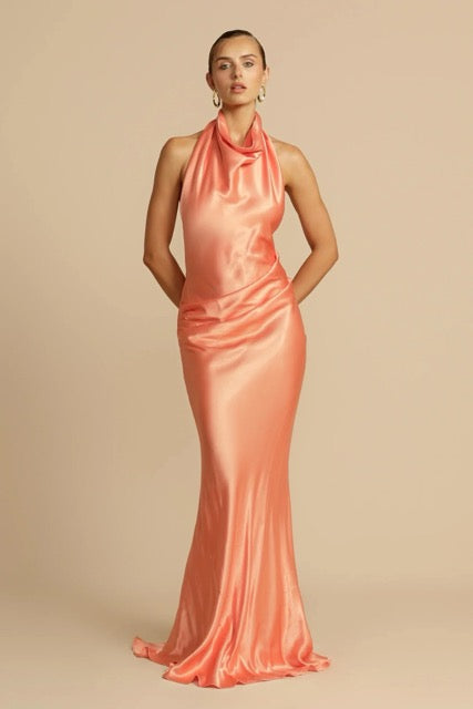 ARCINA ORI GAIA DRESS PAPAYA SIZE M (10 AU) by Arcina Ori available for hire in Ivanhoe, VIC