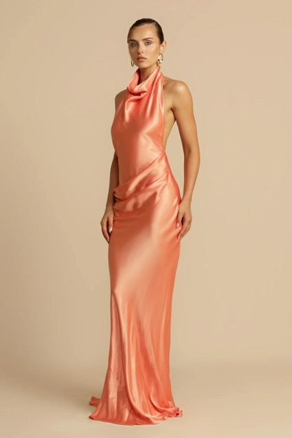 ARCINA ORI GAIA DRESS PAPAYA SIZE M (10 AU) by Arcina Ori available for hire in Ivanhoe, VIC