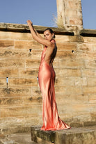 ARCINA ORI GAIA DRESS PAPAYA SIZE M (10 AU) by Arcina Ori available for hire in Ivanhoe, VIC