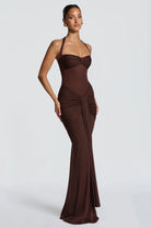 VIXEN MAXI DRESS PLUM BROWN  by Babyboo available for hire in Ivanhoe, VIC