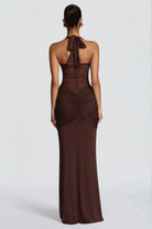 VIXEN MAXI DRESS PLUM BROWN  by Babyboo available for hire in Ivanhoe, VIC