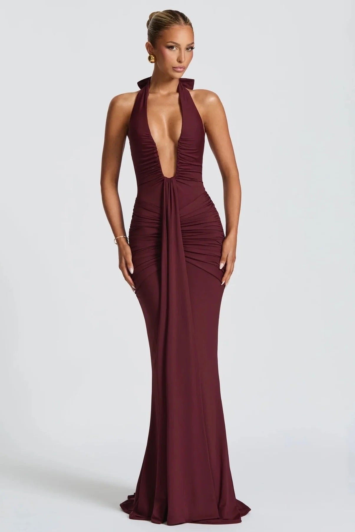 Babyboo Rosetta Maxi Dress Cherry Lacquer size 8 (S) by Babyboo available for hire in Ivanhoe, VIC
