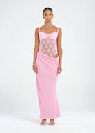 Akio Maxi Dress in Pink by Benni available for hire in Gold Coast, QLD