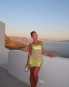 Elodie Mini in Chartreuse by Natalie Rolt available for hire in Gold Coast, QLD